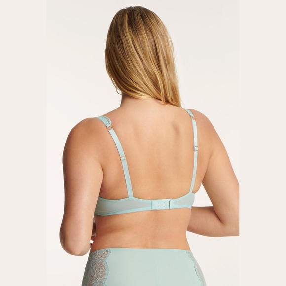 ThirdLove 24/7 Lace Contour Plunge Bra Daydream Blue Green Teal 34E Push Up - Picture 5 of 16